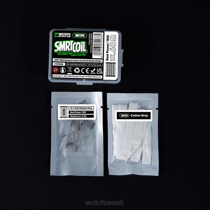 Wotofo Shop Online | Wotofo SMRT rpm võrk-puuvilla komplekt 0,6 oomi võrk+puuvill VPP2365